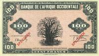 p31s from French West Africa: 100 Francs from 1942