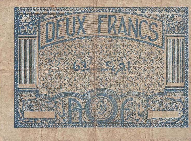 Back of French West Africa p35: 2 Francs from 1944