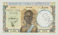 p38s from French West Africa: 25 Francs from 1943