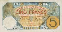p5Ba from French West Africa: 5 Francs from 1916
