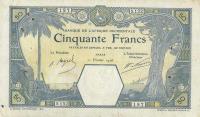 p9Bb from French West Africa: 50 Francs from 1926