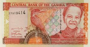p20b from Gambia: 5 Dalasis from 2001