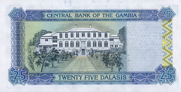 Back of Gambia p22a: 25 Dalasis from 2001