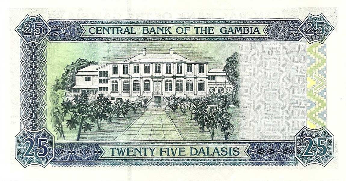 Back of Gambia p22c: 25 Dalasis from 2001