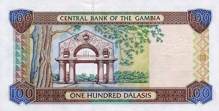 Back of Gambia p24a: 100 Dalasis from 2001