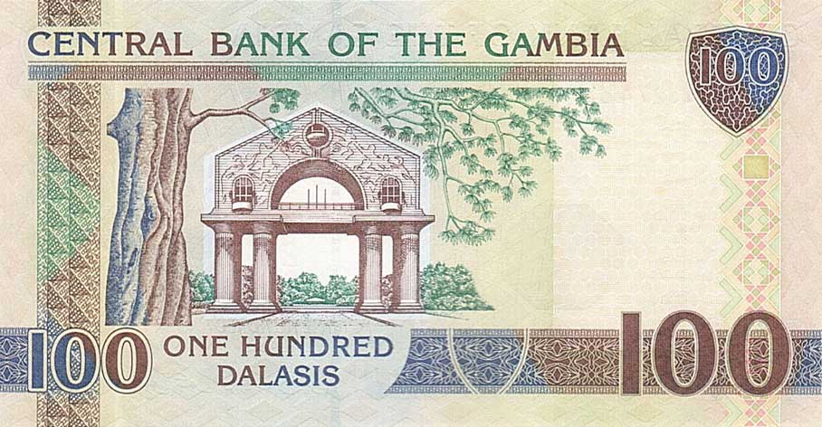 Back of Gambia p24b: 100 Dalasis from 2001