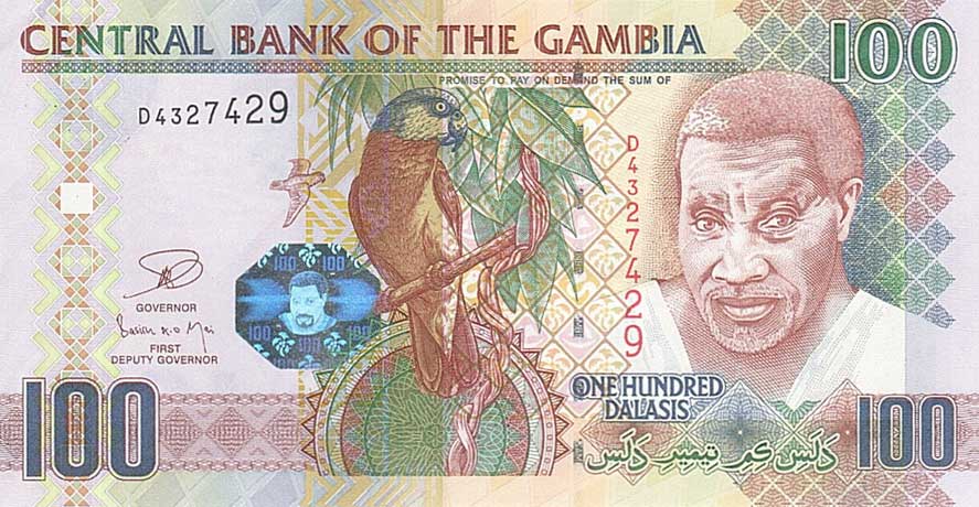 Front of Gambia p24b: 100 Dalasis from 2001
