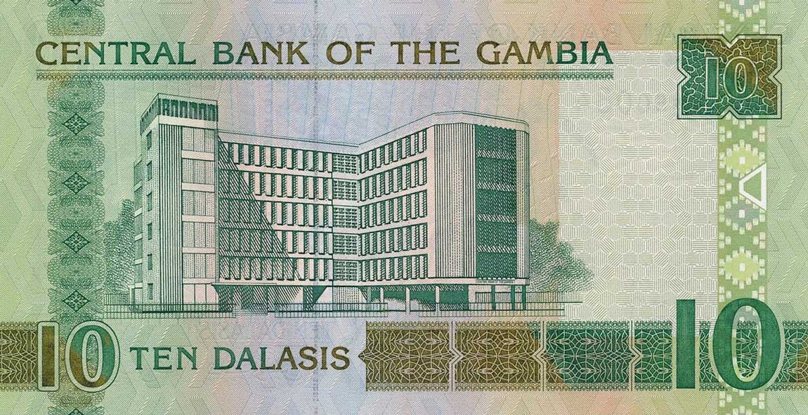 Back of Gambia p26b: 10 Dalasis from 2006