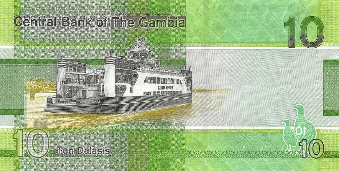 Back of Gambia p38: 10 Dalasis from 2019