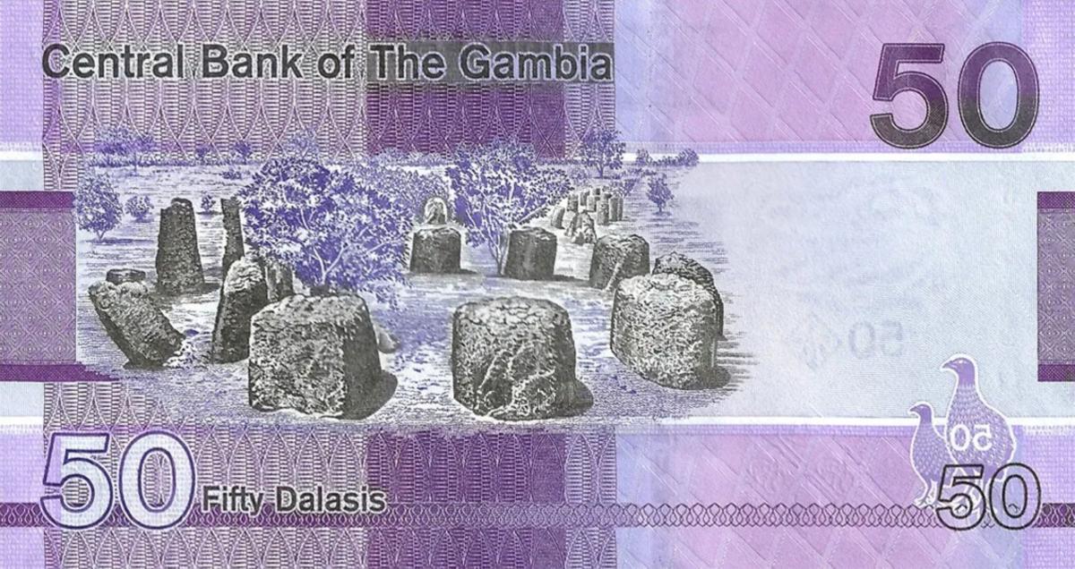 Back of Gambia p40b: 50 Dalasis from 2023