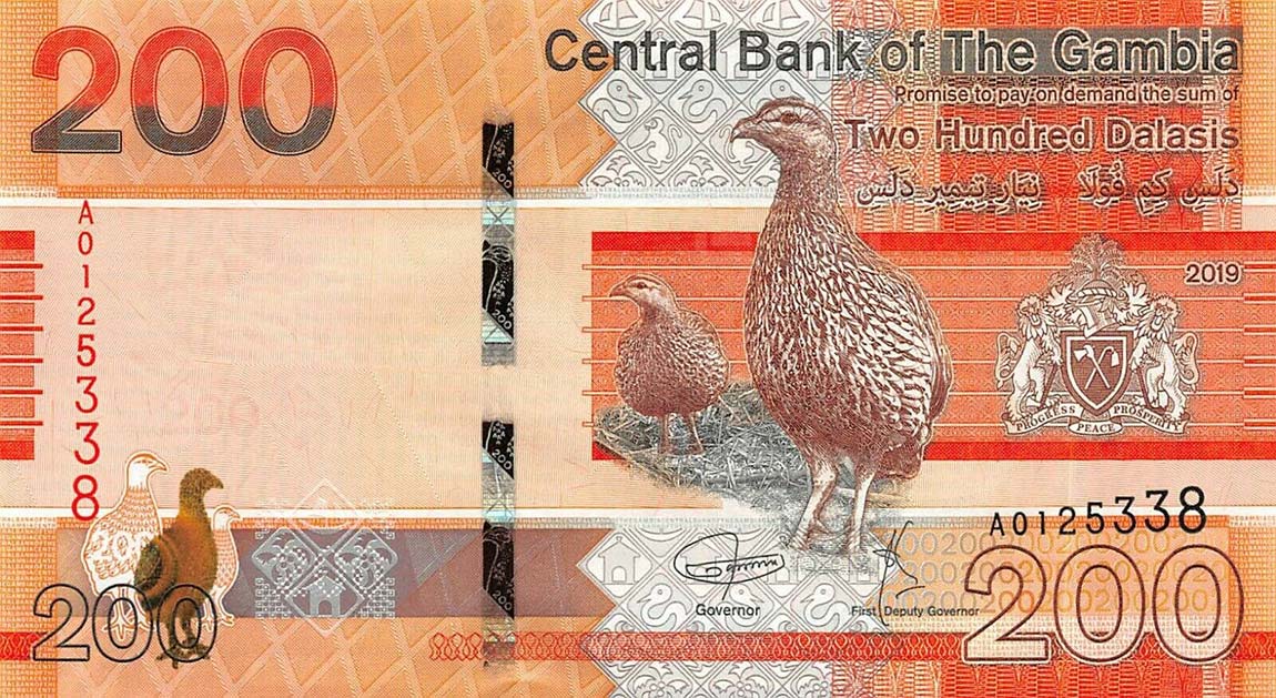 RealBanknotes.com > Gambia P42: 200 Dalasis From 2019