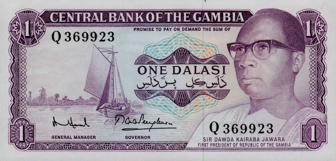 Front of Gambia p4f: 1 Dalasi from 1971