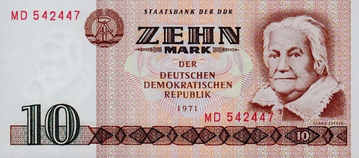 Front of German Democratic Republic p28a: 10 Mark from 1971