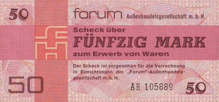 Front of German Democratic Republic pFX5: 50 Mark from 1979