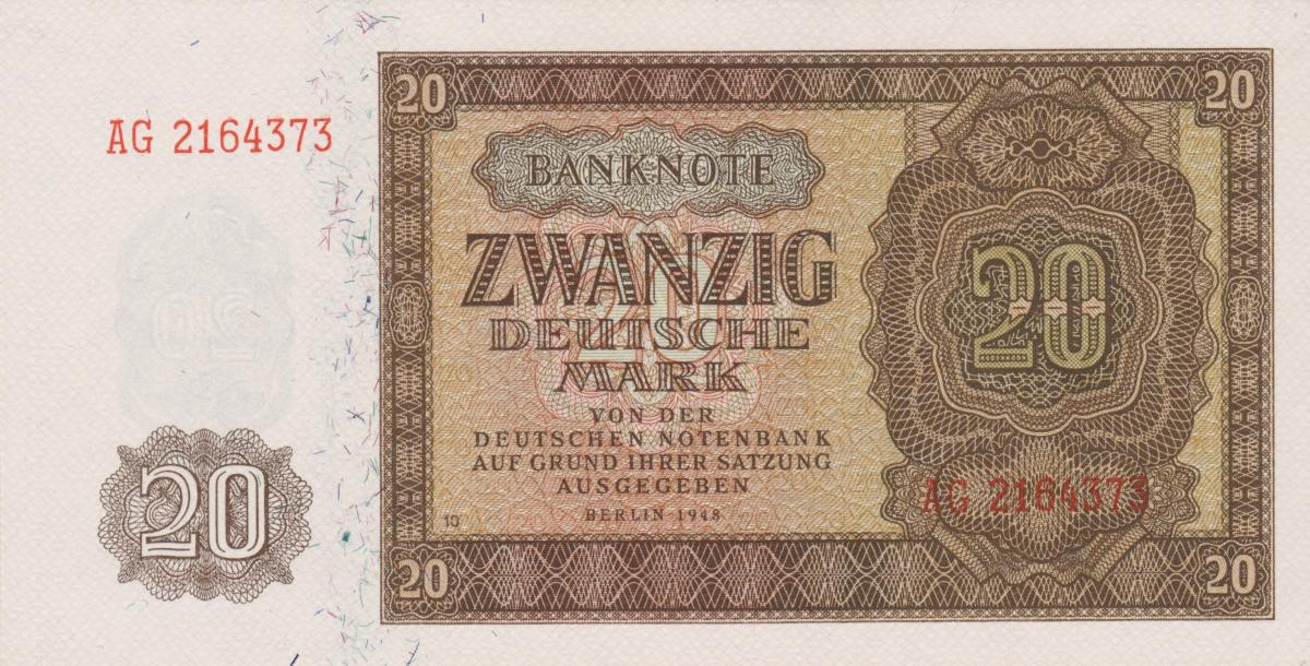 Front of German Democratic Republic p13b: 20 Deutsche Mark from 1948