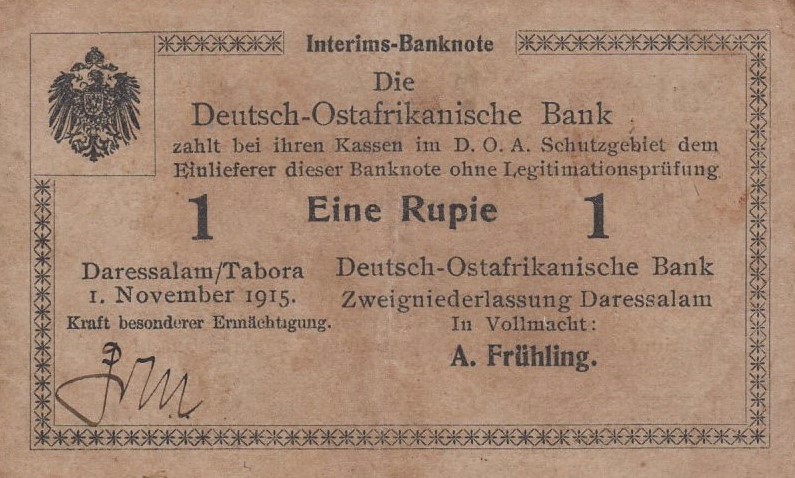 Front of German East Africa p12a: 1 Rupie from 1915