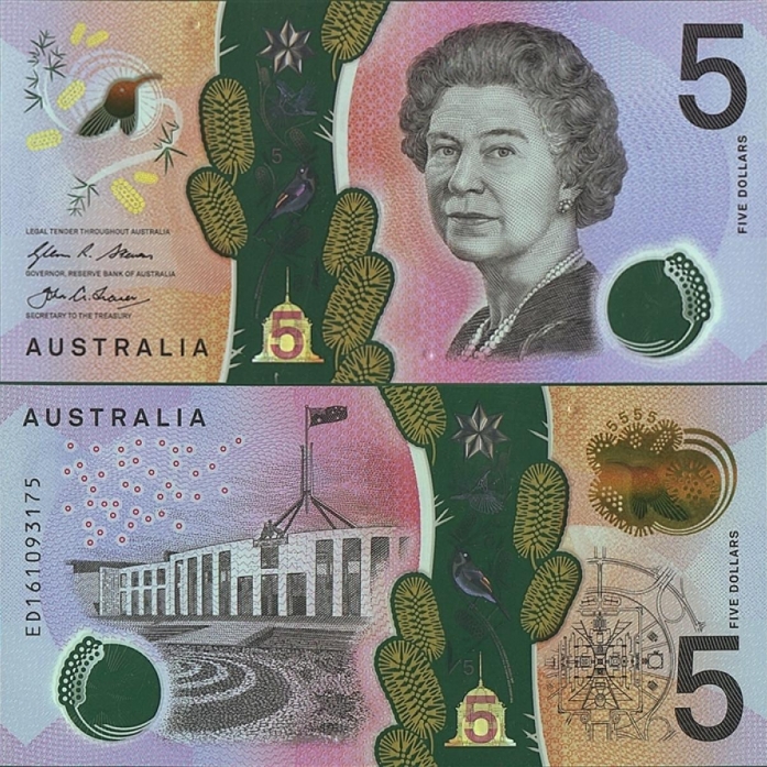 Collection Australian decimal banknotes - 5 Dollars.